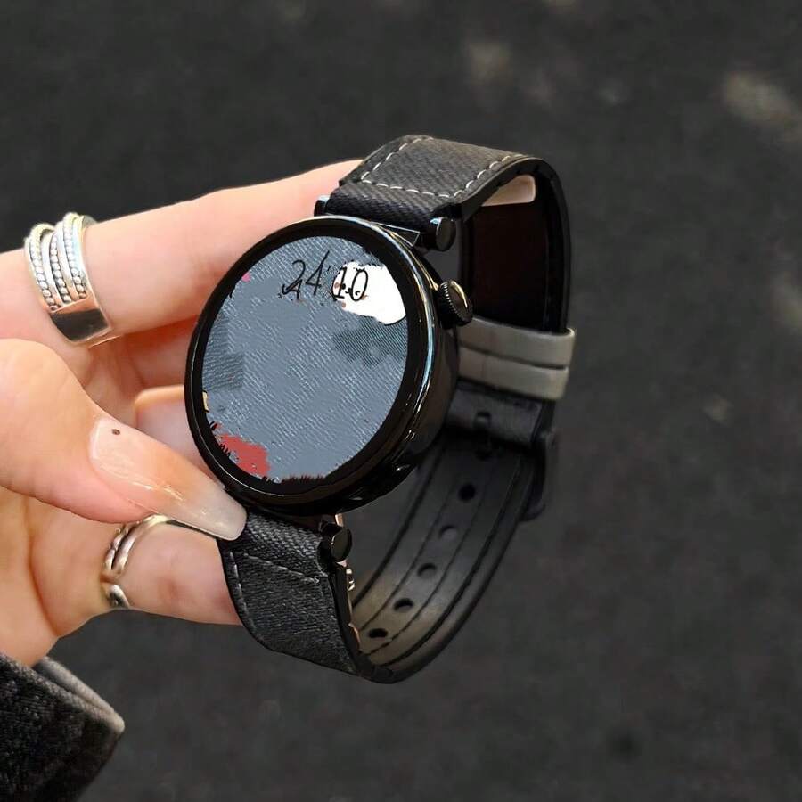 18mm/20mm/22mm Silicone Leather Magnetic Watch Band, Compatible With Samsung Galaxy Watch3/4/5/6, GT4/3, Business Casual Versatile Watch Accessory