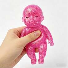 Glitter Babies Stretchy Colorful Babies, Glitter Ultra Soft Cute Babies, Slow Rising, Soft Squeeze Decompression For Desk, Sensory Squeeze For Stress Relief - Pink - View 5