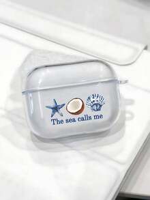 1 Pc Transparent Headphone Case Creative Sea Marine Animals Pattern Suitable For AirPods 4/ 1/ 2/ 3/ Pro/ Pro2/ Pro3, A Simple And Stylish Holiday Gift - Clear - View 3
