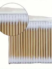 100 piezas de bastoncillos de doble punta de alta calidad, para una limpieza eficiente de los oídos y la nariz, así como para la aplicación de maquillaje - Multicolor - Ver 5