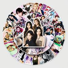 50张Aespa贴纸，K-POP女团手机壳贴纸，防水贴纸，办公用品，Aespa学习用品，X，DIY贴纸，装饰贴纸，Karina卡通贴纸，动漫主题贴纸，适用于手机、行李箱、笔记本电脑、水瓶和吉他 - 彩色 - 查看 2