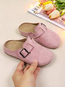 A Pair Of Children's Closed-Toe Slippers, Slip-On Mules For Boys And Girls, Comfortable Flat Shoes Suitable For Both Indoor And Outdoor Use, Casual Shoes For All Seasons. - 粉色 - 查看 4