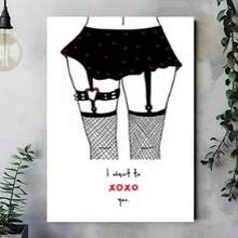 Enmarcado 1 o 3 láminas de pintura figurativa en blanco y negro -  de vino sensuales, estilo escandinavo moderno, ideales para la decoración del hogar. Impresión artística en lienzo  (figura femenina elegante y motivo de vino) enrollada para enmarcar. Decoración de paredes para restaurantes. - Enmarcado - Ver 4