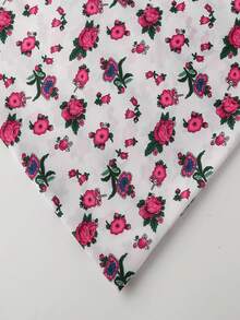1pc Red Arabic Floral Print Polyester Fabric, New Botanical Print Fabric Suitable For Accessories, Clothing, Pillowcase DIY - Multicolor - View 20