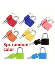 3pcs/Set Luggage Locks With Keys, Mini Padlocks With Keys, Suitable For Backpacks, Suitcases, Luggage, Bags, Storage Cabinets, Toolboxes, Random Colors - Lock - View 6