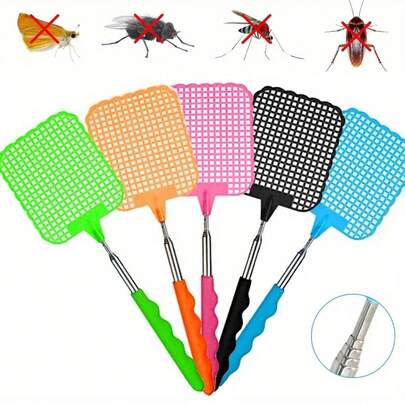 1 cái vợt diệt ruồi bằng thép không gỉ có thể điều chỉnh, dùng trong nhà, bẫy ruồi giấm, bẫy muỗi, dụng cụ diệt côn trùng gia dụng, vật dụng cần thiết mùa hè (Màu ngẫu nhiên)
