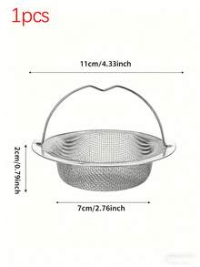 1/2件裝高級耐用不鏽鋼編織網廚房水槽濾網，高品質廚房水槽過濾器，堅固金屬水槽濾網附手柄，可攔截頭髮與食物殘渣，適用於廚房與浴室排水過濾 - 不銹鋼 - 查看 13
