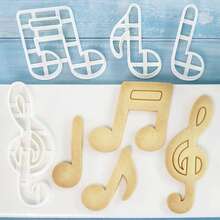MIANXIAOXIN 1pc/4pcs Music Symbol Shaped Cookie Cutter, Treble Clef Music Theme Baking Mold, Suitable For Birthday Cake Decoration And Pastry Making - Multicolor - View 12