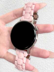 可愛糖果色壓克力手錶錶帶，相容 Galaxy Watch 7 6 5 4 5 Pro，女款夏季彩虹樹脂錶帶，40 43 44 45 47mm，20mm 22mm - 淺粉色 - 查看 3