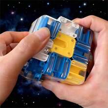 1-Piece Set 3D Magic Cube Maze Ball Puzzle, Spatial Awareness Brain Teaser Game, Logic Thinking Training Fidget Gadget, Adult Kids Stress Relief Sensory Gadget IQCF - Màu xanh lam - Xem 3
