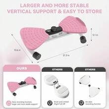 Waist Twisting Board Exercise Machine, 330lb Weight Capacity, 20dB Ultra-Quiet, Non-Slip Abdominal Twisting Trainer, Pink/Blue Home Gym Fitness Equipment - Pink - View 2