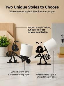 1/2pcs New Ant-Shaped Tissue Box Holder, Creative Decorative Accessory For Bathroom And Living Room, Multi-Functional Toilet Paper Storage Art Decor, Sturdy And Practical - Multicolor - View 3