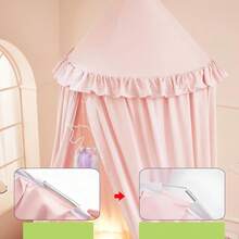 Màn che giường trẻ em kiểu công chúa, lều trong nhà có đỉnh tròn, màn chống muỗi treo có viền xếp nếp, màn chống muỗi chống bụi. - Màu trắng (có móc) - Xem 7
