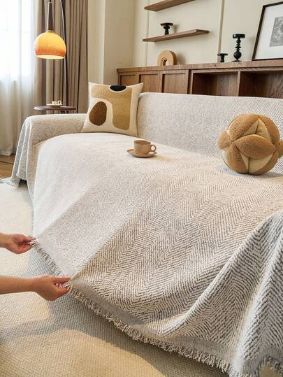 1 chiếc chăn phủ sofa màu trơn, họa tiết hình học, bảo vệ sofa khỏi thú cưng, có thể giặt máy, trang trí nhà cửa phù hợp với sofa hình chữ L, sofa góc, sofa đôi và sofa 3 chỗ (bán riêng), trang trí ngày lễ