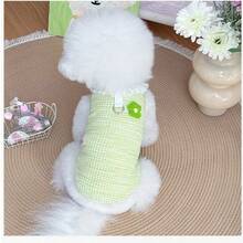 1pc Fashionable Pet Apparel Breathable Vest, Cute Bear Design For Cats & Small Dogs, Lightweight Vest For Pets In Spring/Summer, Elastic And Leash Attachable - Green - View 4