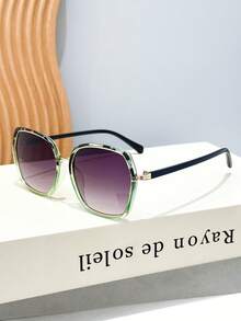 1pc Unisex Geometric Polygon Colorblock Elegant Metal Decor Y2K Sweet Retro Street Boho Fashion Glasses, Vacation - Multicolor - View 7