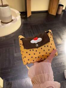 Cute Japanese/Korean Style Pudding Cake Shoulder/Crossbody Bag, Versatile Daily/Work Commute Bag With Small Storage, New Arrival - Multicolor - View 5