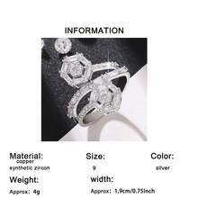 1 chiếc nhẫn tròn sang trọng, tinh tế, đính đá Cubic Zirconia lấp lánh, phù hợp cho cả nam và nữ, món quà lý tưởng cho lễ đính hôn, cầu hôn, ngày Valentine, đám cưới, lễ đính hôn. - Bạc - Xem 10