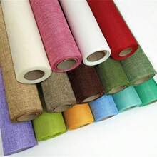 DIY Decorative Coarse Linen Fabric Roll, Self-Adhesive - A - View 1