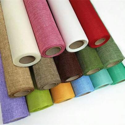 Rouleau de lin grossier autoadhésif pour artisanat et décoration DIY