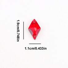 11*19mm, 20pcs/Pack, Diamond Shaped Flat Bottom Double Hole Exquisite Glass Rhinestones, For Sewing Wedding Dresses, Handbags And Shoes, Jewelry Making, Handicraft Accessories - 11*19mm 20pcs - View 3
