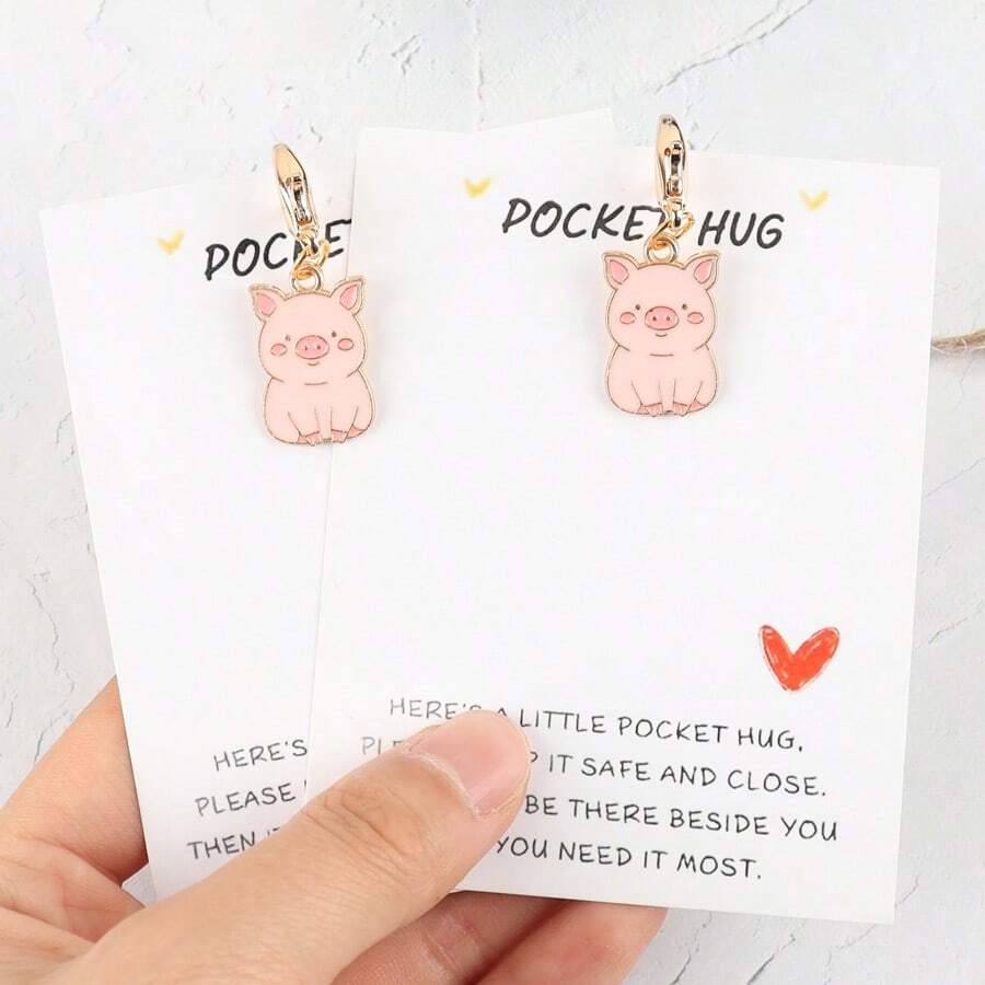 3pcs/5pcs Cute Lucky Pig Keychain Pendant, Inspirational Small Gift For Birthday, Graduation, Mother's Day, Father's Day, Mini Souvenir, Jewelry And Other Accessories Gifts For Mother, Father, Graduation, And Teacher - Multicolor - View 1