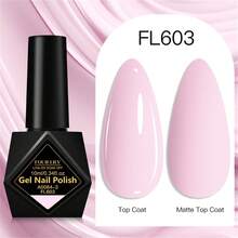 FOUR LILY 1瓶10ml裸粉色馬卡龍風凝膠指甲油，無HEMA TPO長效浸泡式UV凝膠指甲油，適合夏季美甲，長效持久、無鉛DIY美甲裝飾，美甲沙龍與居家美甲用品 - 粉色 - 查看 3