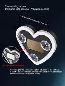 1pc Universal Solar Powered Car LED Window Decor Heart Shaped Neon Light, Car Interior Atmosphere Lamp, Ideal Gift For Lighting Decor, Suitable For Valentine's Day, Christmas, Wedding - Love - View 12
