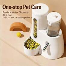 1pc Plastic Feeder And Water Dispenser Combination, Suitable For Hamsters And Birds, 2-In-1 Automatic Leak-Proof Large Capacity, Quiet Design, Anti-Bite, Detachable And Easy To Clean, Gravity-Fed - View 3