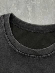 Bộ đồ nữ mùa hè 2026 mới, áo crop top và quần kiểu Y2K, phong cách đường phố retro dáng rộng, kiểu dáng gợi cảm phá cách, chất liệu vải mềm mại thoải mái được xử lý bằng enzyme, bộ đồ thường ngày chất lượng cao màu đen thanh lịch. - màu đen - Xem 4