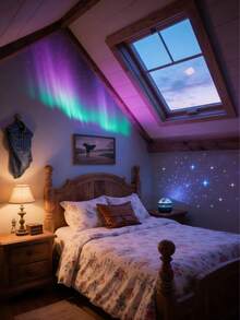 Remote Control Star Sky Night Light Projector - USB Powered, Color Changing Ambient Lamp, Suitable For Bedroom And Home Decor - Multi-color light - View 3