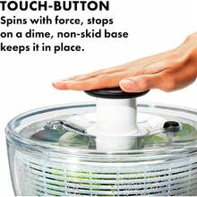 Good Grips Salad Spinner – 6.22 Quart Lettuce & Vegetable Washer With Strainer, Fruit & Salad Cleaner Bowl - 白色 - 查看 6