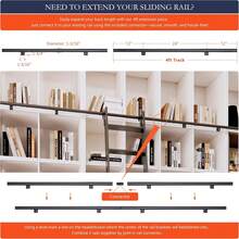 Bibliothèque d'accessoires pour échelles roulantes, kit d'accessoires pour échelles extensibles (sans échelle) avec rouleau de sol, rail tubulaire rond en acier noir, longueurs de 1 à 8 mètres, bibliothèque d'accessoires pour échelles extensibles, échelle roulante complète - A - Voir 5