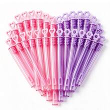 10/20/50/100pcs Creative Mini Bubble Wands (Empty Bottles), Heart-Shaped Test Tube Pink/Purple Bottles, Wedding/Holiday/Birthday Party Decorations (No Liquid) - Pink + Purple - View 2