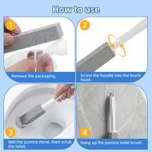 Tomnk 20pcs Pumice Stone For Toilet Bowl Cleaning, With 3pcs Handle, Scouring Stick Remove Toilet Bowl Hard Water Rings, Calcium Buildup And Rust For Cleaning Toilet, Bathroom, Kitchen Sink, Grill - xám - Xem 3