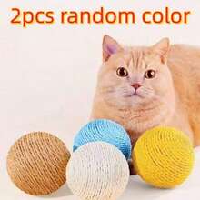 Interactive Cat Scratch Ball, Made Of Durable Scratch-Resistant Material, Helps Clean Cat's Teeth. Suitable For Cats Of All Ages To Chase, Bite, And Scratch, Releasing Energy. - Multicolor - View 3