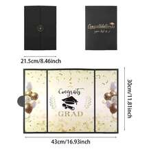 1pc Black Gold Graduation Guest Book Greeting Card, Graduation Season Graduation Party Graduation Ceremony Back To School Party Guest Book Greeting Card - Style 1 - View 10
