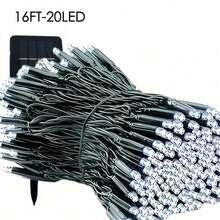 Luces de hadas solares nuevas, luces de cadena solares, longitud de cadena única de 12 m, incluye 100 bombillas LED, ideal para iluminar patios en Navidad, adecuado para jardines pequeños, patios, bodas, fiestas y uso en interiores, clasificación IP44 a prueba de agua - luz blanca - Ver 6