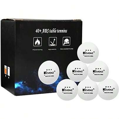 Pelotas de ping pong KEVENZ 3 estrellas, bolas de tenis de mesa avanzadas de 40+mm, bolas de ping pong a granel para exteriores (naranja, blanco)