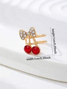 1 chiếc khuyên tai hình quả anh đào dành cho nữ, khuyên tai hình quả anh đào tối giản, phụ kiện phong cách Y2K. - Nhiều màu - Xem 3