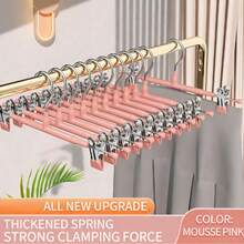 POZEAN Pants Hangers With Clips For Women 30 Pack, 12Inch Adjustable Heavy Duty Skirt Hangers, Space Saving Non-Slip Shorts Jeans Trousers Clothes Hangers, Pink - Hồng - Xem 13