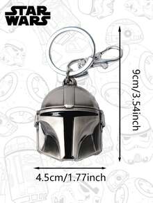 StarWars 1PC Star Wars Officially Licensed Metal Keychain Featuring 4 Styles Logo Grogu Mandalorian And Boba Fett Helmet 3D Designs Bag Charm Accessory For Daily Use And Collection Ideal Gifts For Star Wars Fans - B - View 10