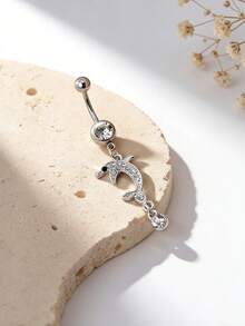 1个可爱休闲海豚肚脐环，适合日常佩戴、海滩度假、派对装扮 - 海豚 - 查看 3