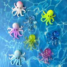 1pc Transparent Cute Colorful Octopus Slow Rebound Stress Relieving Toy: Cute Colorful Octopus Slow Rebound Stress Relieving Toy, A Soft Slow Rise Stress Relieving Toy Suitable For Teenagers And Adults, Perfect For Tabletop Play And Anxiety Relief. - Multicolor - View 1