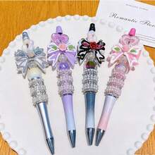 3pcs Children's Stationery Rhinestone Rotating Ball Pen, Creative Handmade Crystal Pen, Student Gift, Learning Supplies, Cartoon Crystal Rhinestone Rotating Neutral Pen, Cute Student Girls Beaded Pen, Children's Stationery Rhinestone Rotating Ball Pen, Creative Handmade Crystal Pen, Student Gift, Learning Supplies - Multicolor - View 3