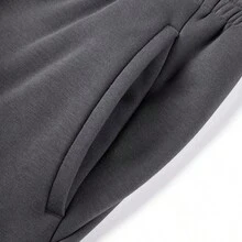 Adidas 男子加絨運動長褲秋冬保暖厚款針織休閒衛褲 - 深灰色 - 查看 4