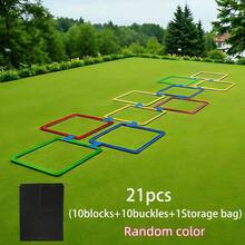 21pcs Jumping Sensory Motor Skills Set, Suitable For Outdoor Group Activities, Agility Ladder And Sports Training Equipment, Improve Reaction Speed And Agility, Lawn, Backyard Activity Props, Mixed Colors - Multicolor - View 15