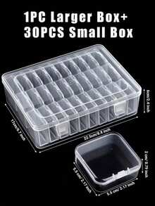 31pcs Multipurpose Transparent Plastic Storage Box, Mini Clear Bead Storage Box, Suitable For Organizing Earrings, Rings, Jewelry And Nail Art Accessories, Travel Essentials, Storage Box, Cosmetic Storage, Women's Gift, Christmas Gift, Women's Gift Ideas, Room Decor - Multicolor - View 6