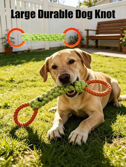 Durable Chew Toy For Large Dogs, Large Knotted Toy, Interactive Chewing Toy Suitable For Small, Medium And Large Dogs, Alentine's Day Pet Gift,Durable Chew Toy For Teeth Cleaning And Tug-Of-War Interactive Play