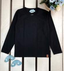 Basic Long-Sleeved T-Shirt For Boys, Premium Cotton, Comfortable, Casual, Versatile, For Boys Ages 4-14 - 黑色 - 查看 4